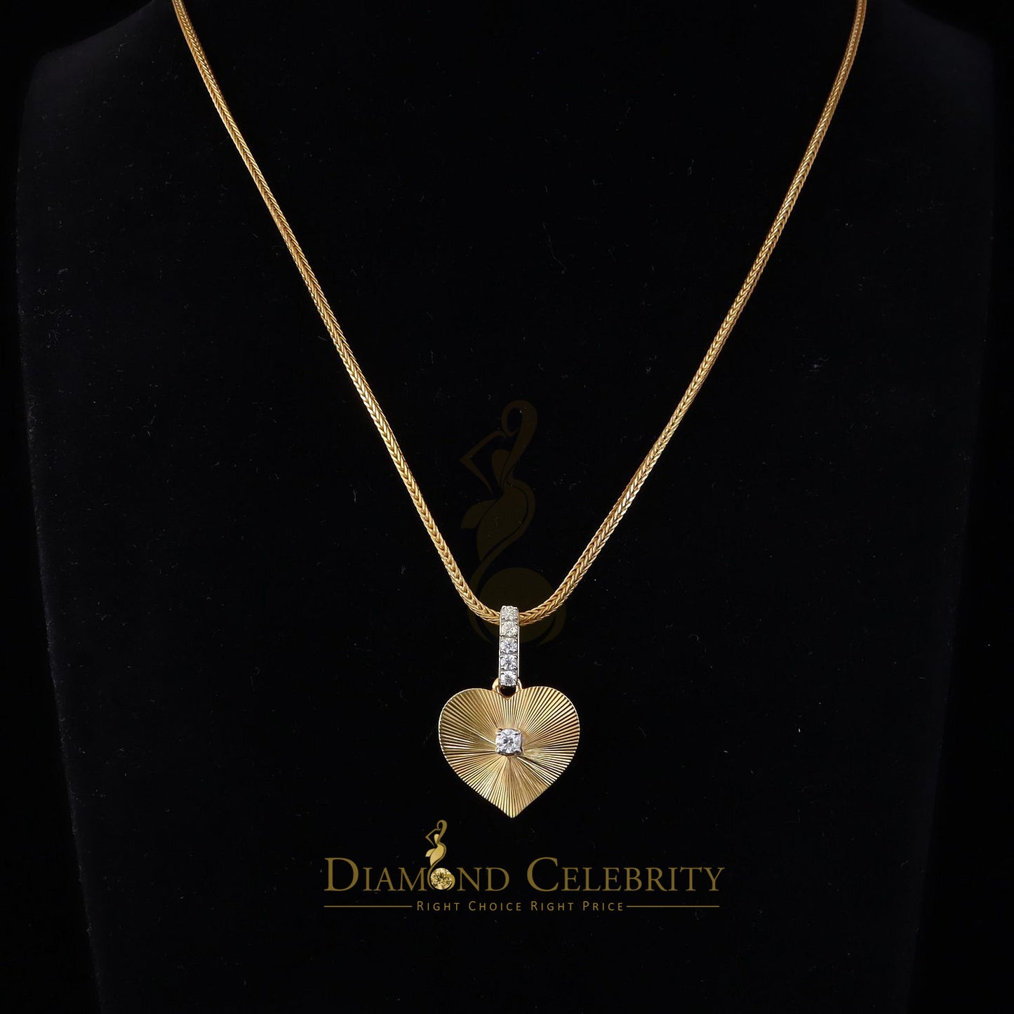 Diamondcelebritees Big Yellow 925 Silver 0.50 ct VVS D Clr Moissanite Diamond Cut Pendant for Women