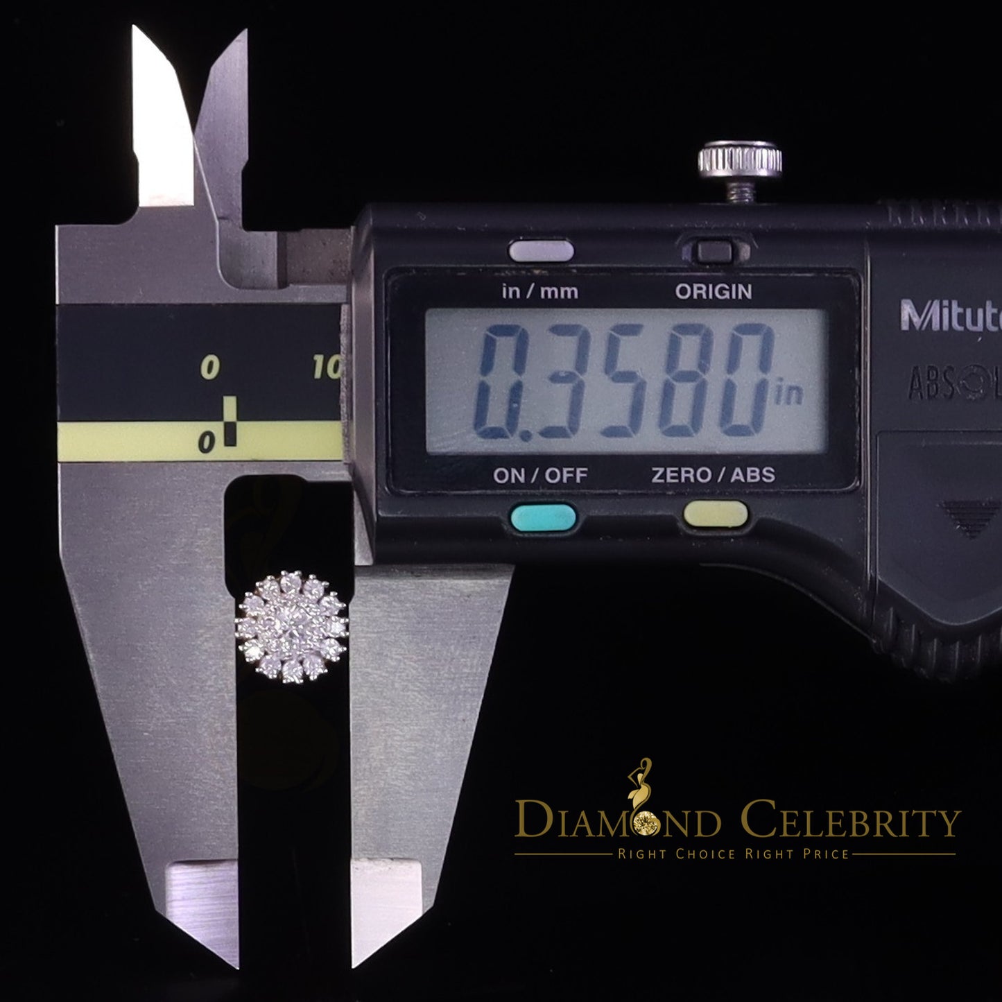 DiamondCelebritees 1.00ct VVS 'D' Moissanite Men's/Womens 925 Silver Yellow Floral Stud Earrings