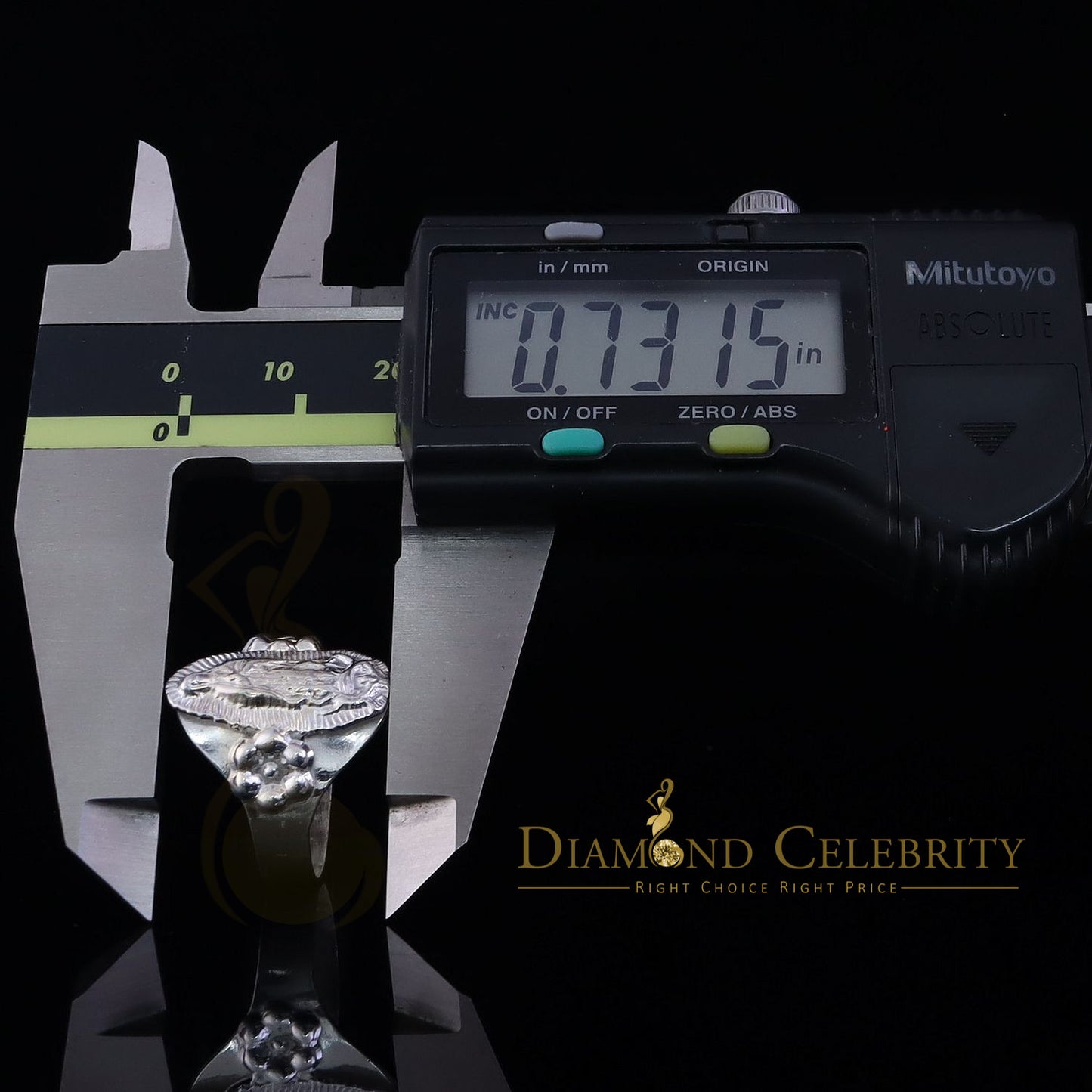 DiamondCelebritees Religious White 925 Silver Virgin Merry Portrait Guadalupe Band Women Ring SZ 8