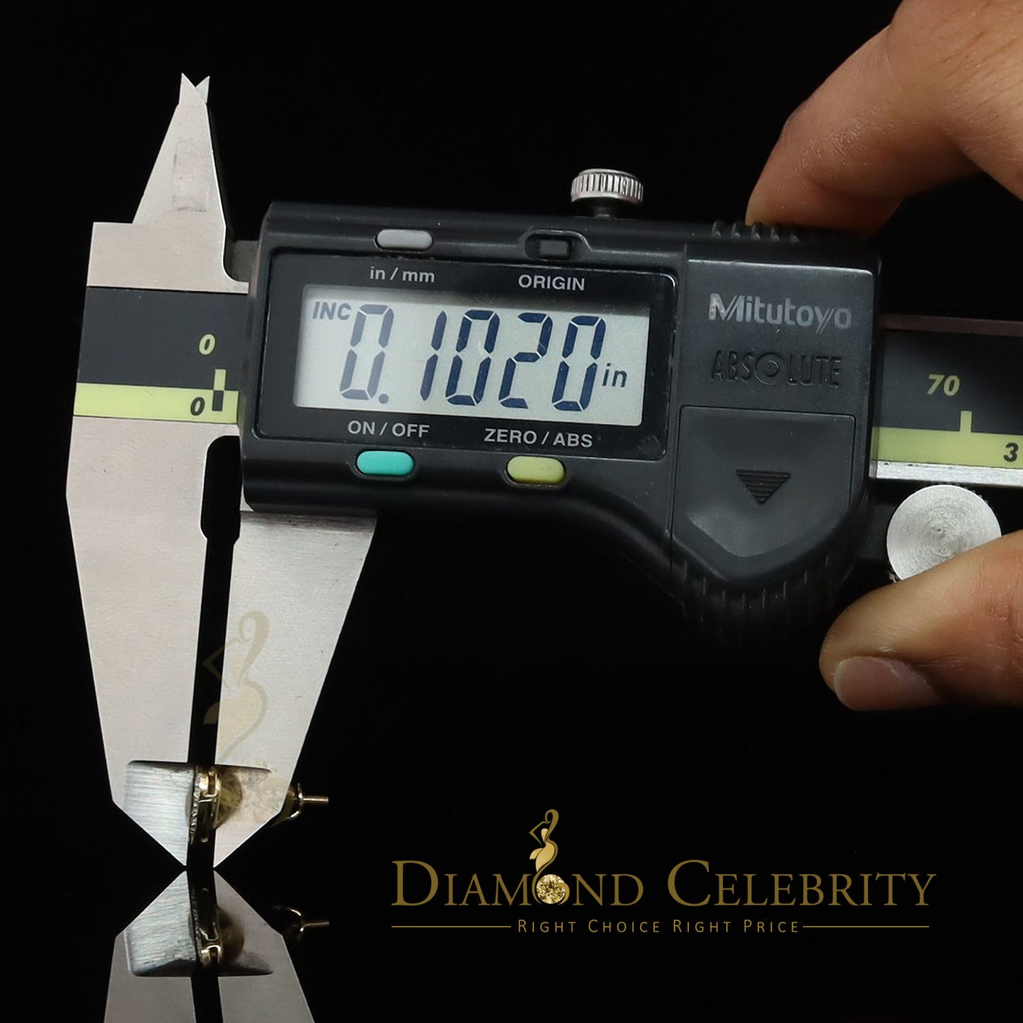 DiamondCelebritees Aretes Para Hombre Heart 925 Yellow Silver 0.25ct Diamond Men & Women Earrings