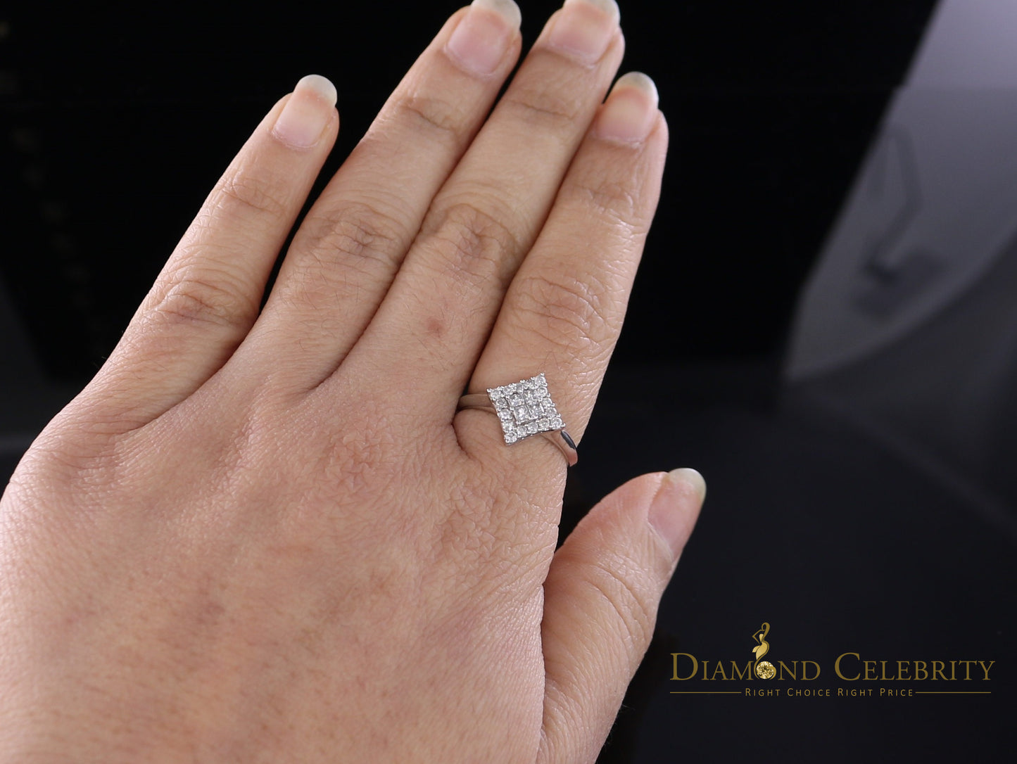 DiamondCelebritees Real 0.50CT Diamond Real 10kt White Gold Womens Ring with KITE Shape Size 6