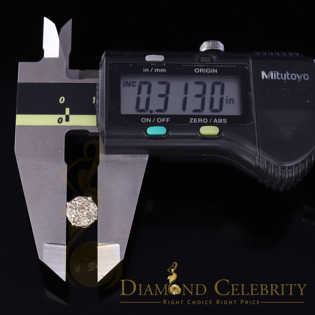 DiamondCelebritees10K Real Yellow Gold with Real 0.85CT Diamond Men's/Women's Stud Round Earring