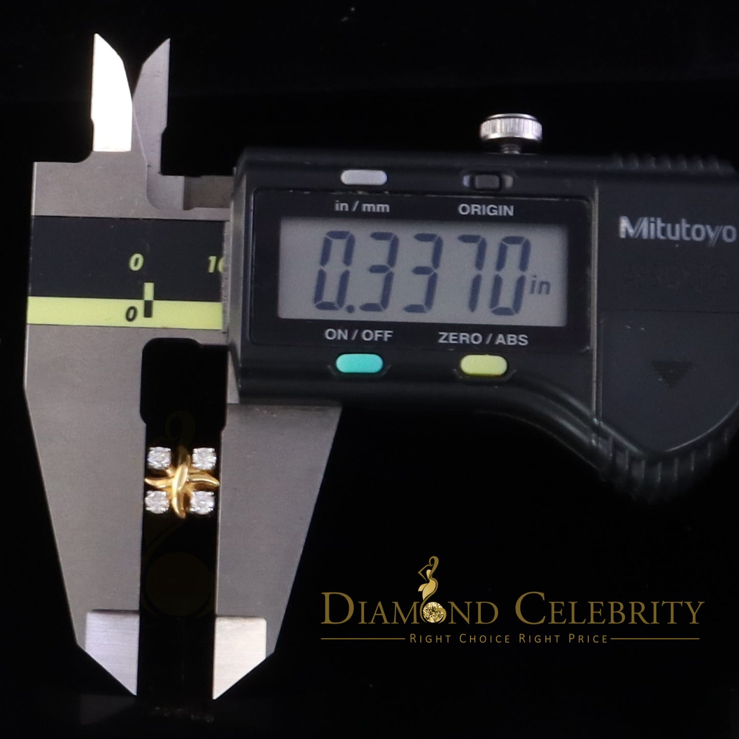 DiamondCelebritees 925 Yellow Silver 0.50ct VVS 'D' Moissanite XOXO Stud Earring Men's/Womens