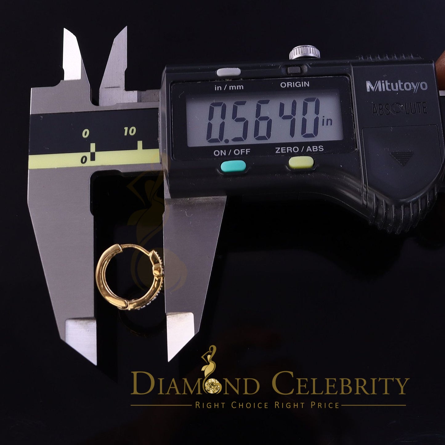 DiamondCelebritees 0.15ct Diamond 925 Sterling Silver Yellow Hoop Stud cross Earring For Men /Women
