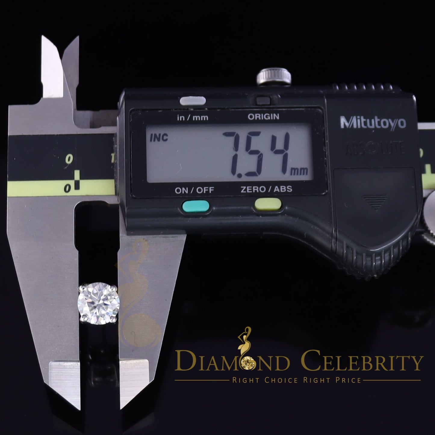 DiamondCelebritees 10k Real White Gold with 3.50ct Round VVS 'D' Color Moissanite Stud Earrings