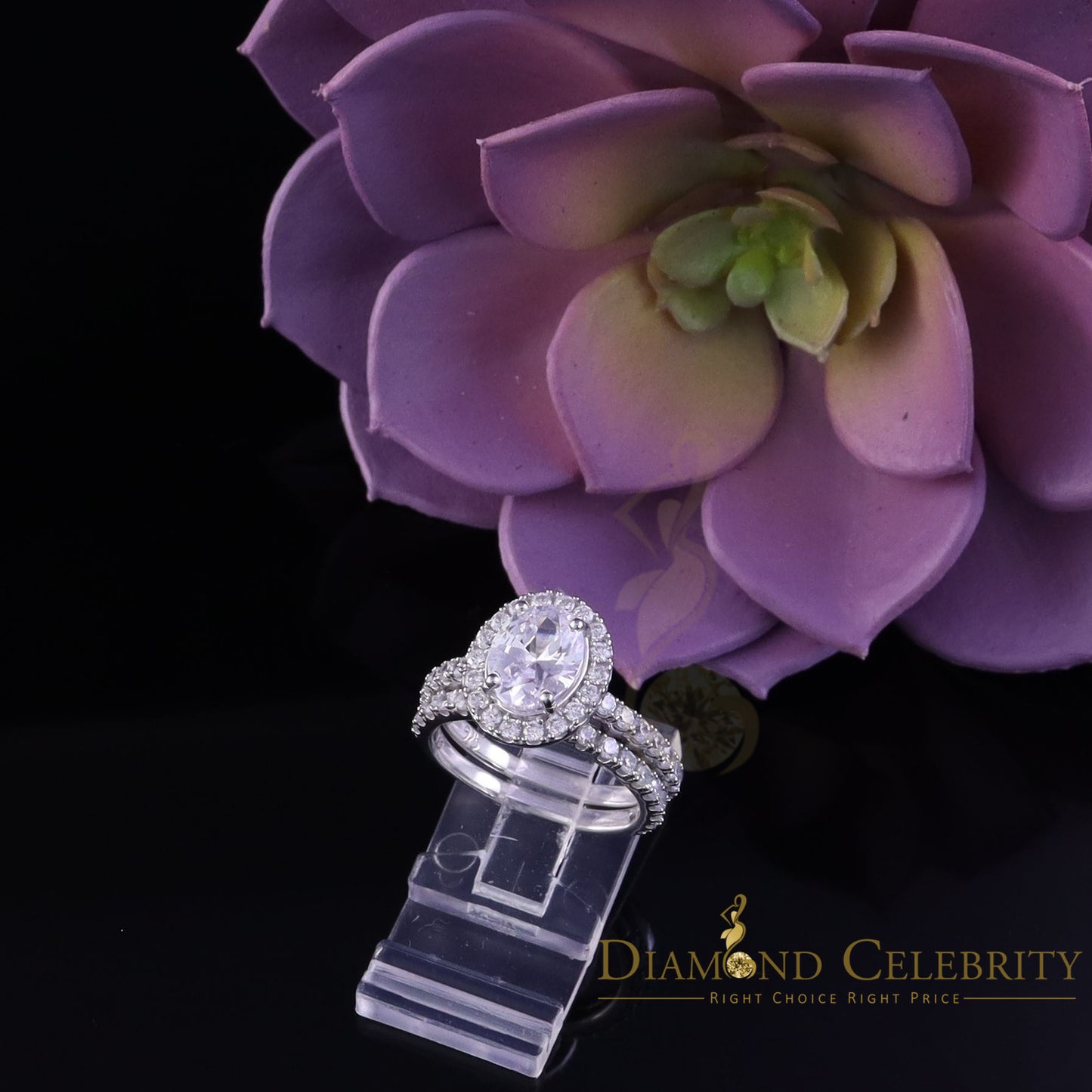 DiamondCelebritees 5.28ct White Cubic Zirconia 925 Sterling Silver Bridal Fashion Womens Ring SZ 7