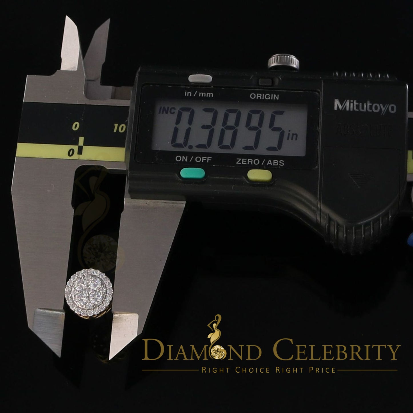 DiamondCelebritees 925 Silver Yellow 1.00ct Moissanite Women's & Men's Hip Hop Round Earrings