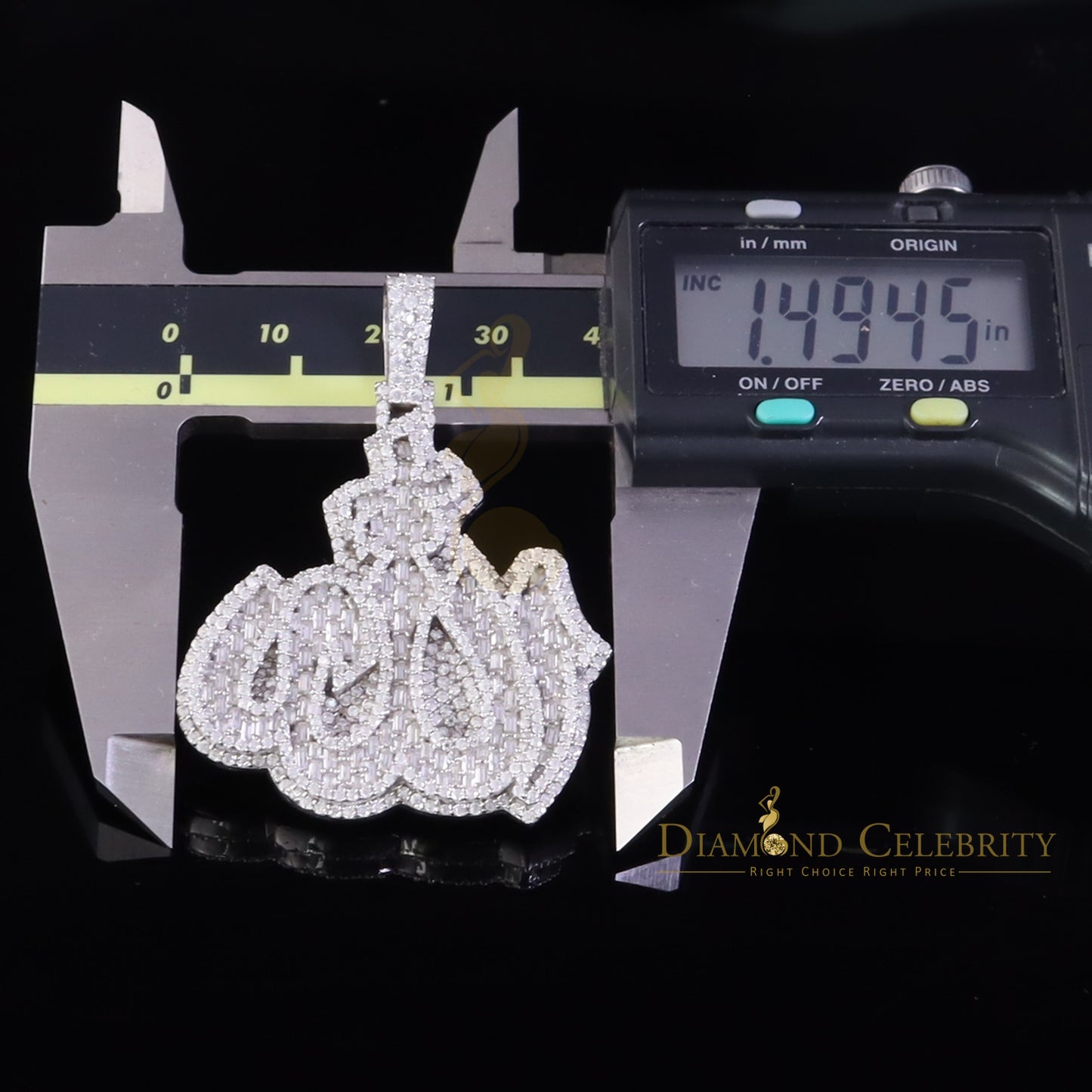 Diamondcelebritees 925 Moissanite Allah White VVS 'D Religious Men /Women 5.00ct Silver Lar Pendant