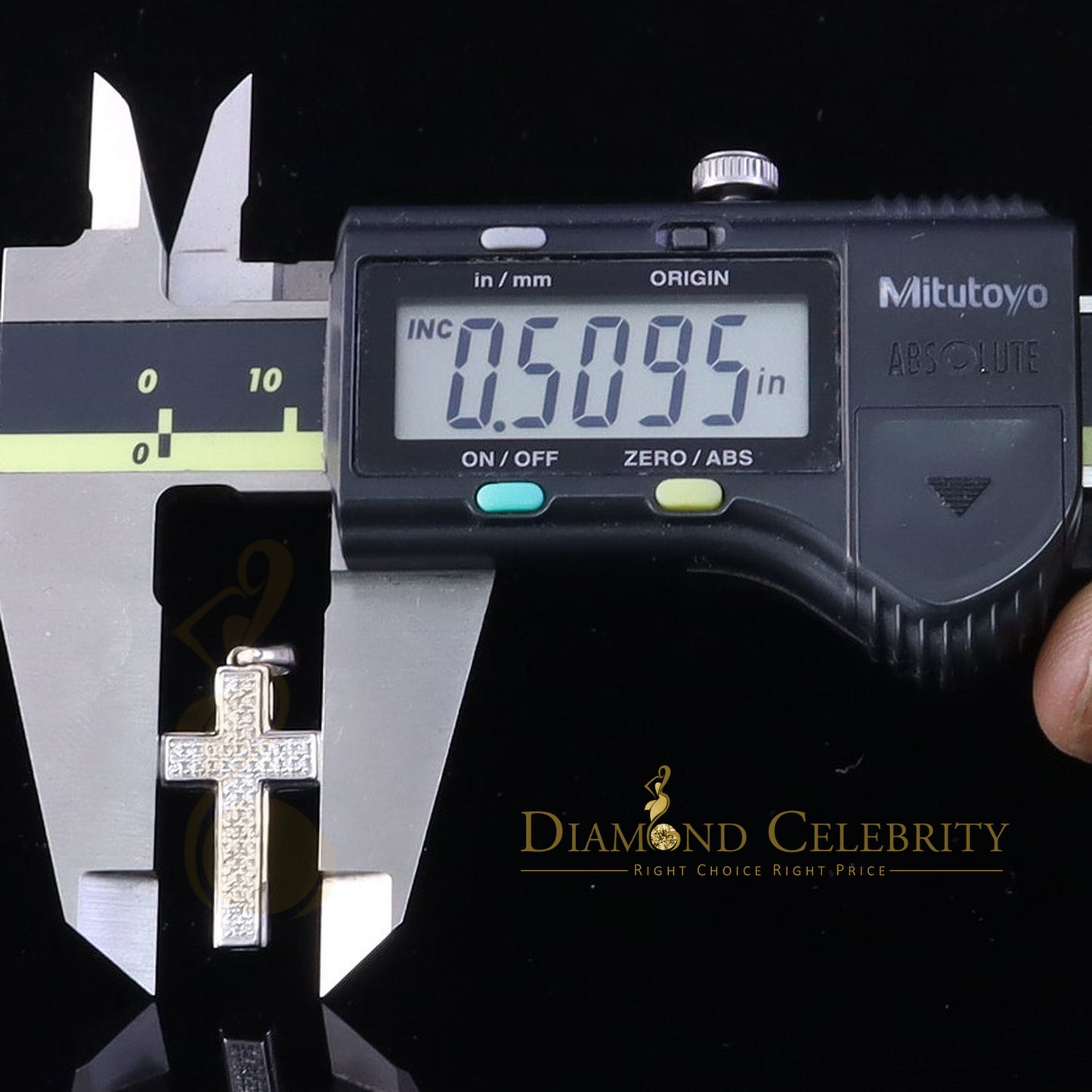 DiamondCelebritees Special White 925 Sterling Silver CROSS Shape Pendant with 0.48ct Cubic Zirconia