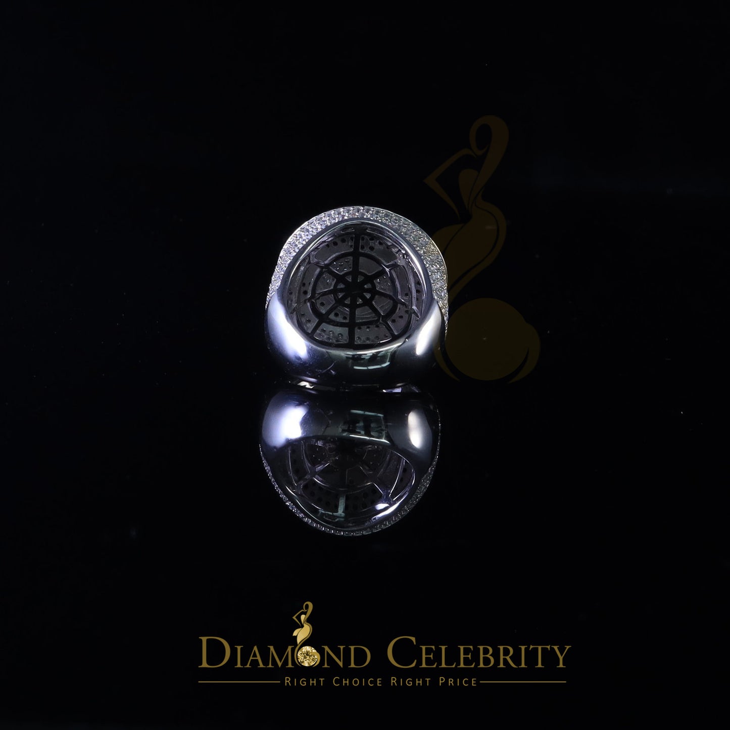 DiamondCelebritees 11.64ct Cubic Zirconia White silver Broken Heart Band Cocktail Ring Size 10.5