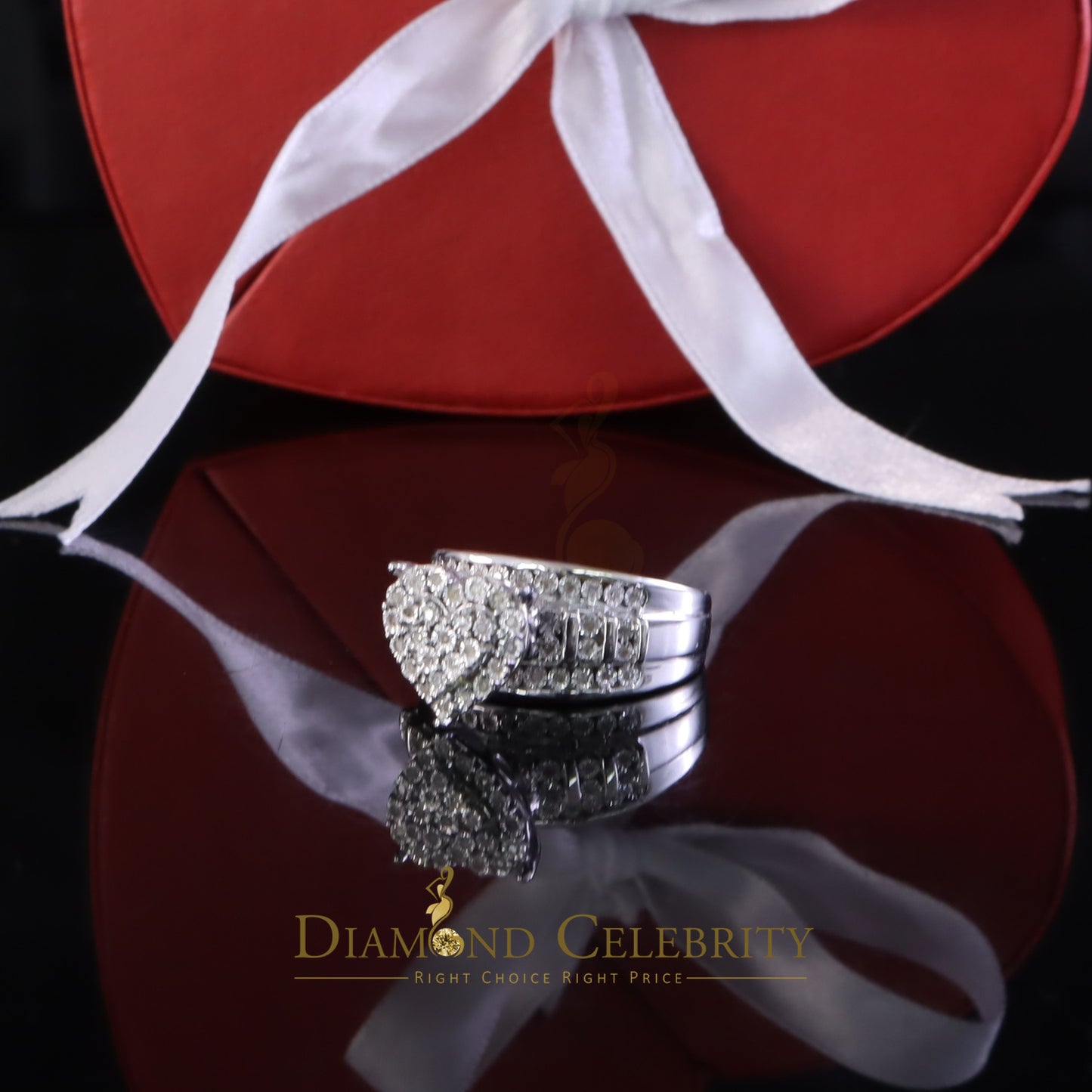 DiamondCelebritees New Cindarella Heart Ring SZ7 Real Diamond 0.25ct White 925 Silver for Women