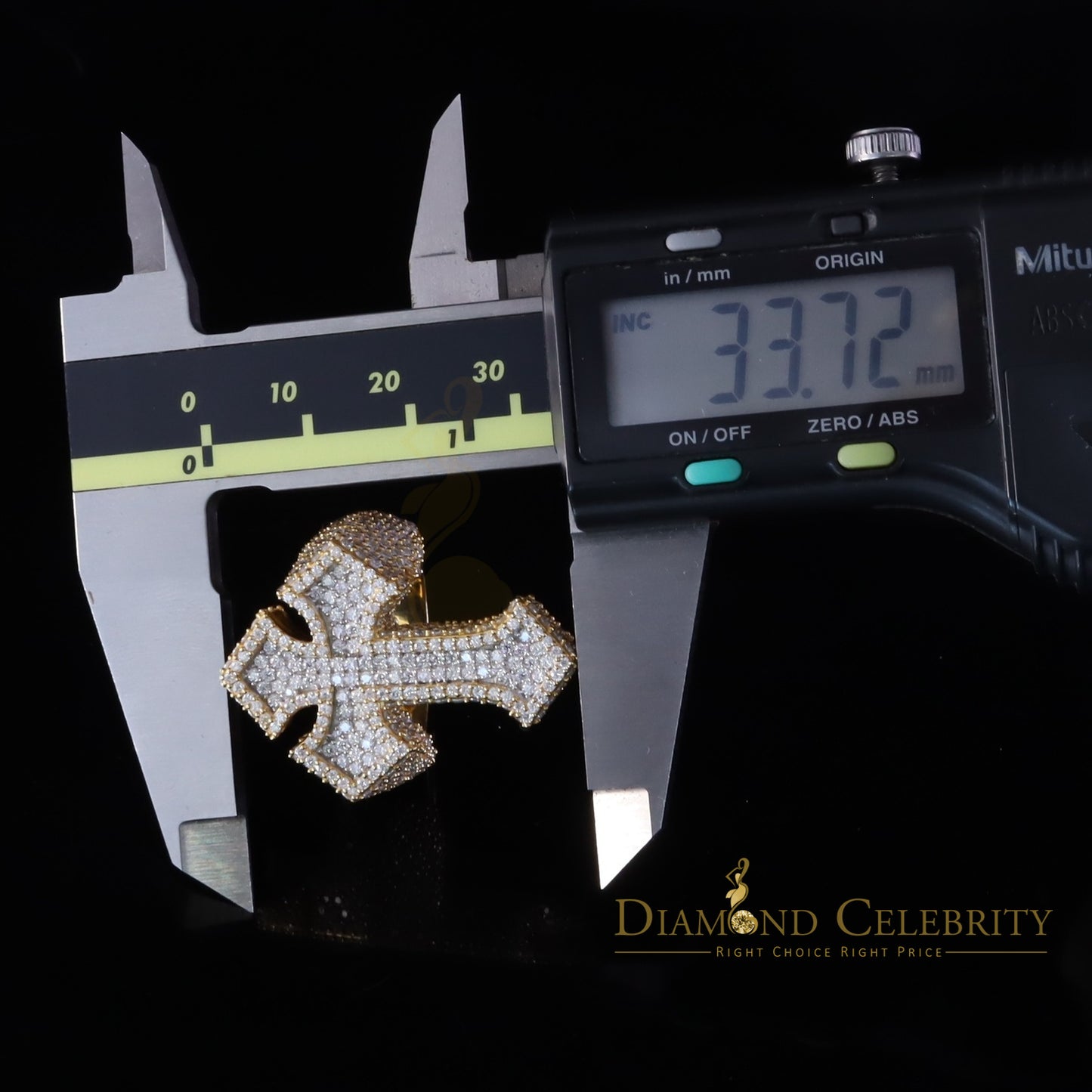 DiamondCelebritees Men's Yellow Cross 925 Sterling Silver 5.50ct VVS D Moissanite Rings Size 10