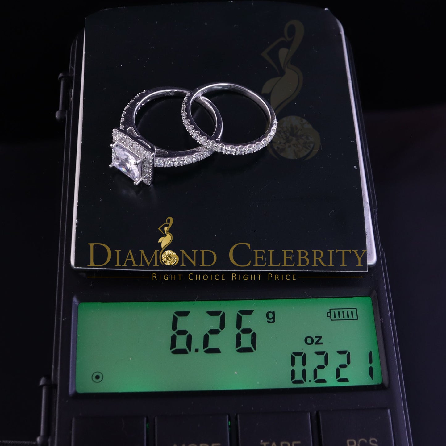 DiamondCelebritees 5.22ct White Cubic Zirconia 925 Sterling Silver Bridal Style Womens Ring SZ 6.5