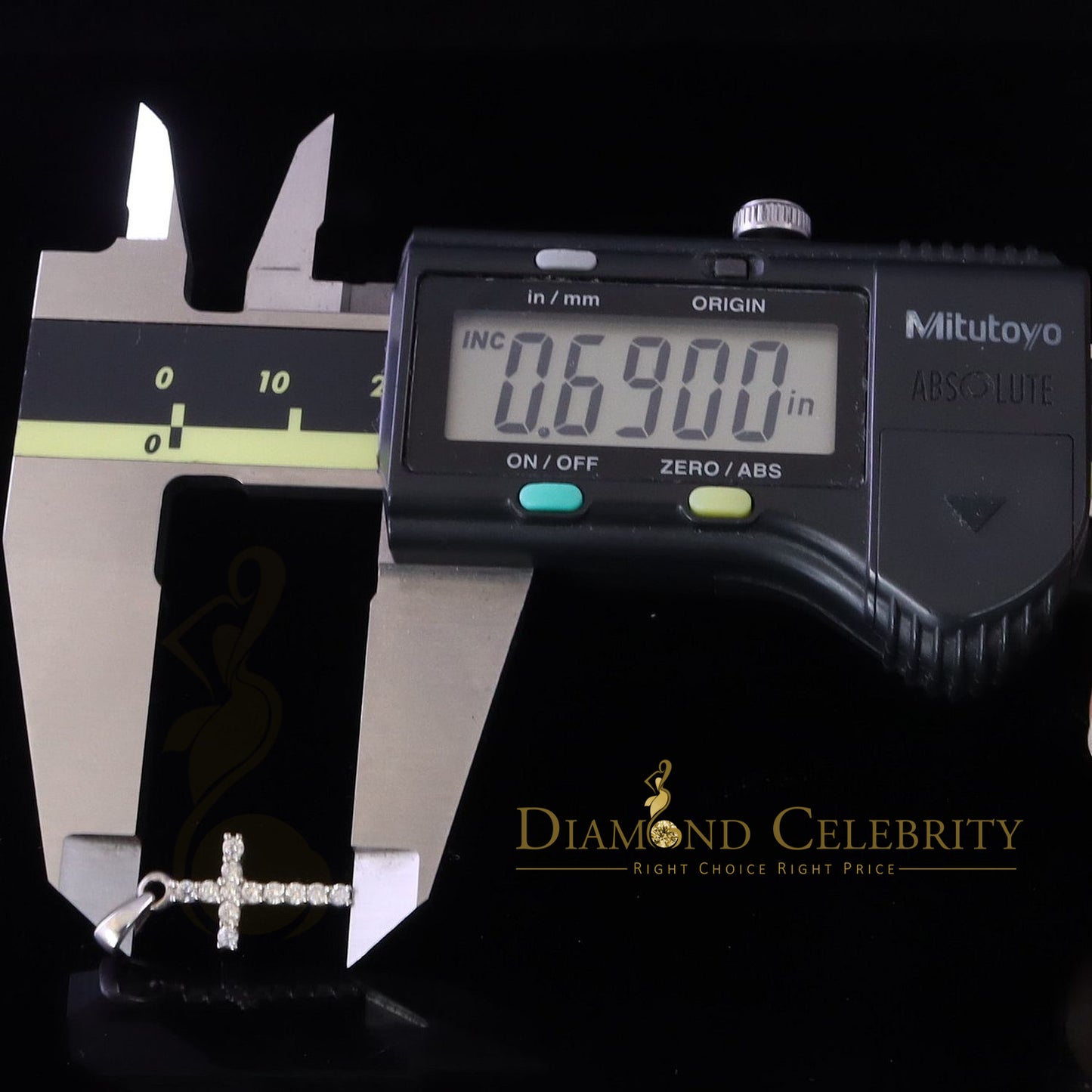 DiamondCelebritees Promise White CROSS Shape Pendant Sterling Silver 0.48ct Cubic Zirconia Stone