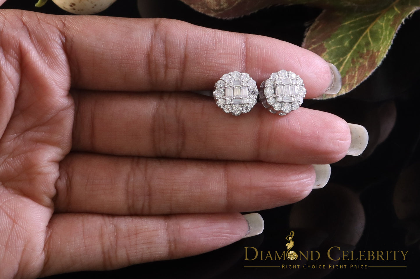 Diamondcelebritees White Men's/Womens 925 Silver 1.50ct VVS 'D' Moissanite Round Stud Earrings