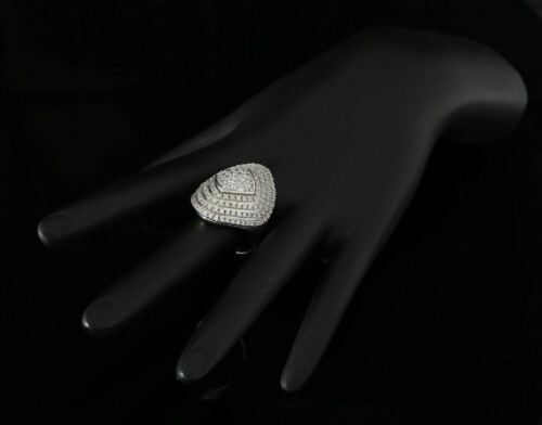 DiamondCelebritees 925 Sterling White Silver With Cubic Zirconia 1.67 ct Cocktail Ring Size 7.5