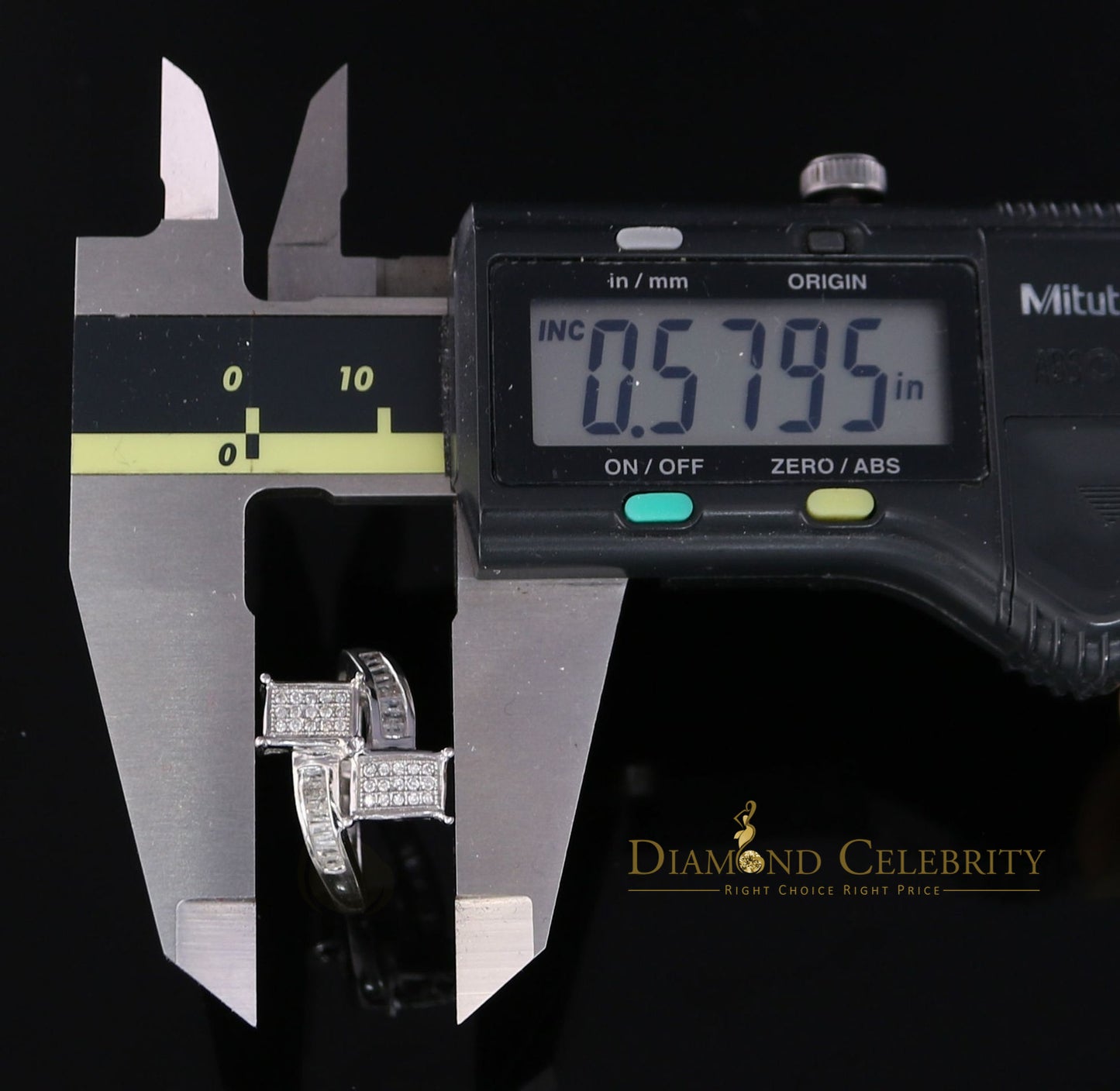 DiamondCelebritees Real 14kt White Gold with 0.33CT Real Mix Bugget Round Diamond Ring Size 6.5