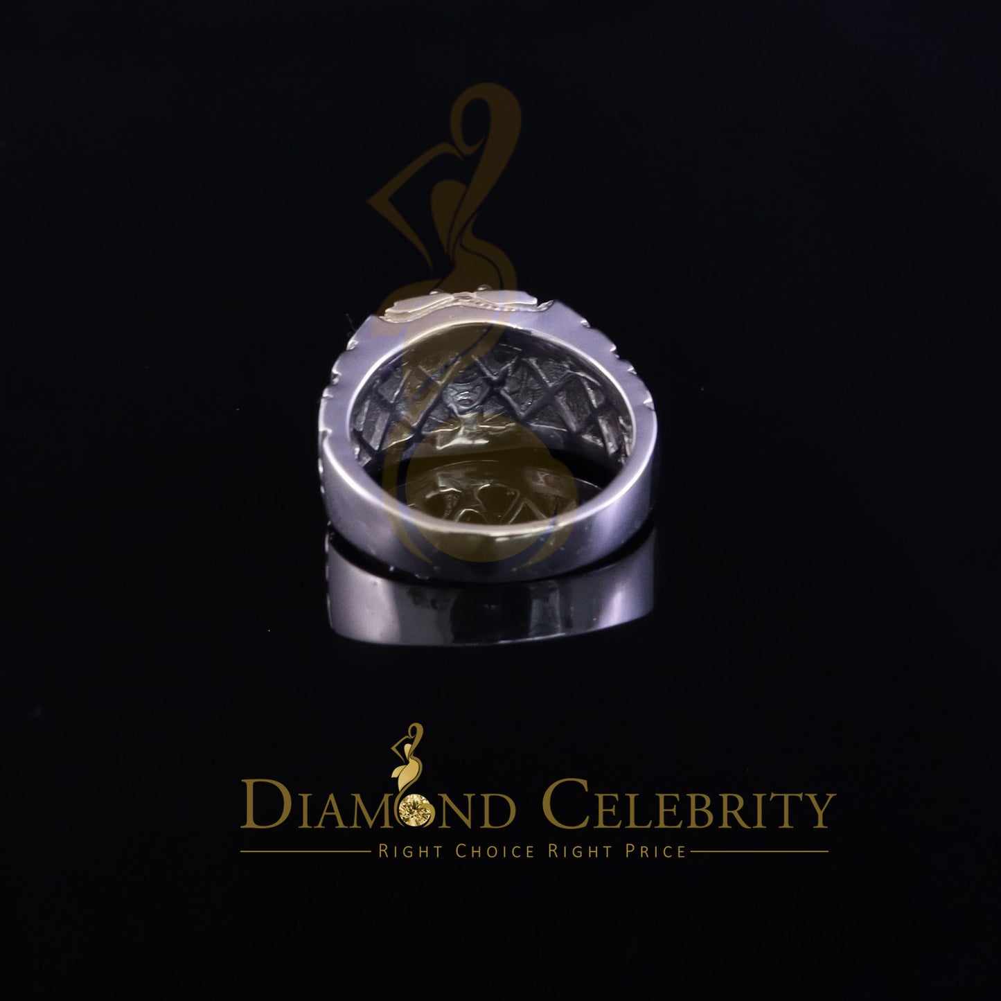 DiamondCelebritees 0.05CT Real Diamond 925 Sterling White Silver Fashion Flower Womens Ring Size 9