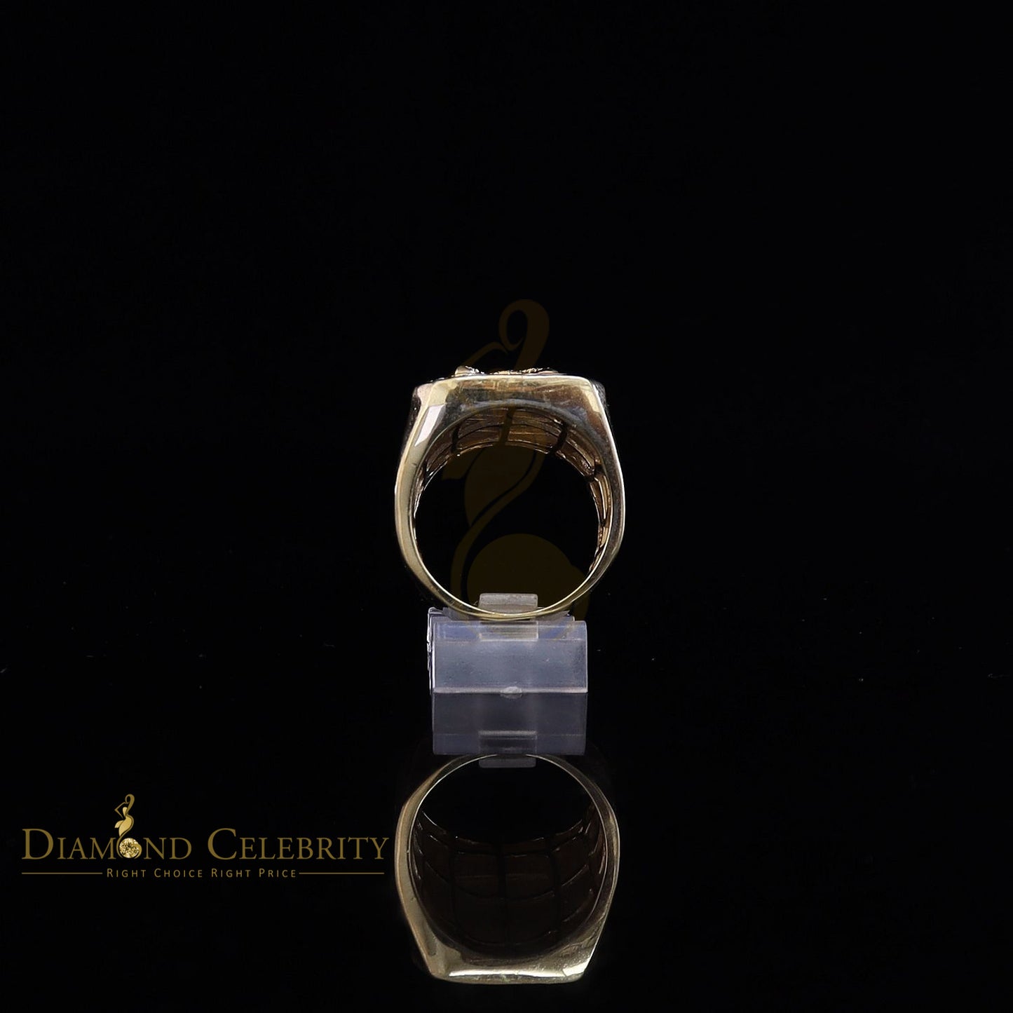 Real 0.20CT Diamond Masonic 925 Yellow Sterling Silver Mens Engagement Ring SZ10