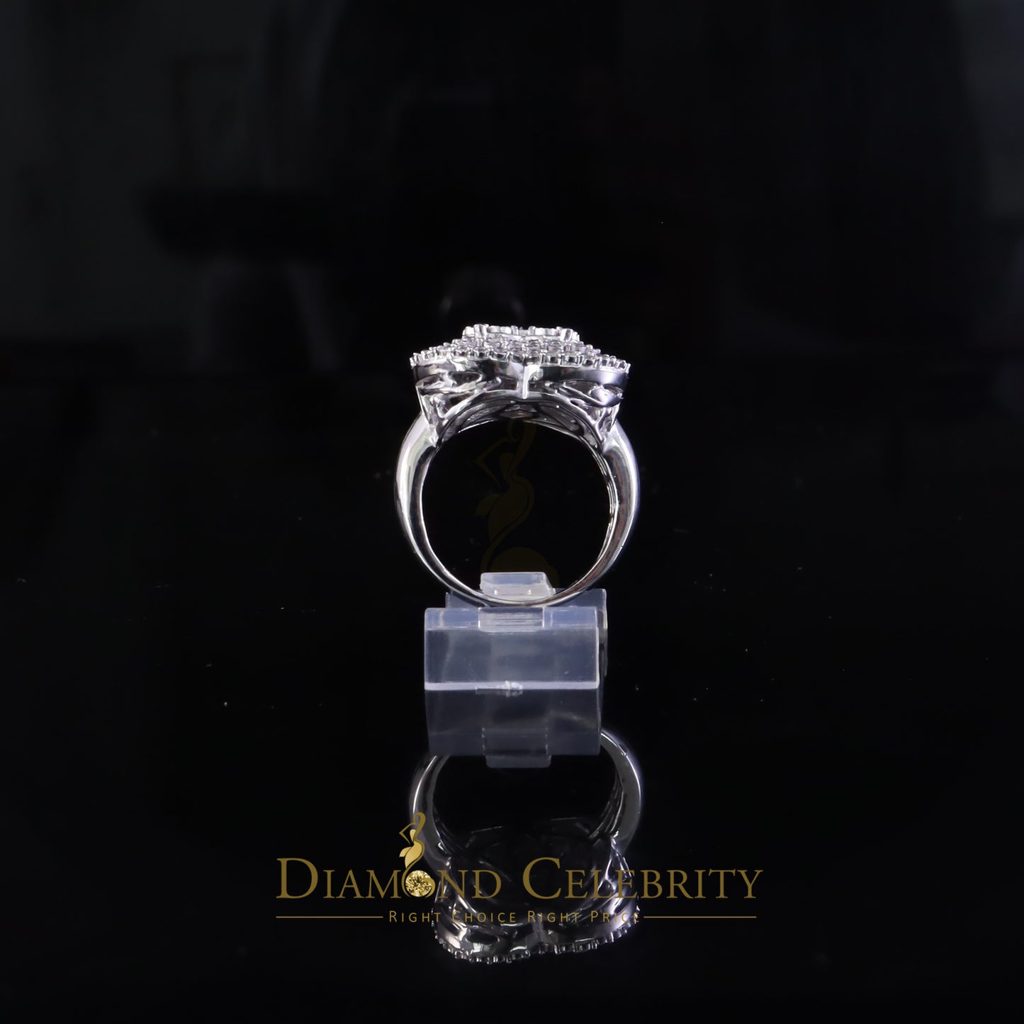 DiamondCelebritees New Big Heart Real Diamond 0.33ct White 925 Sterling Silver Women Charm Ring SZ8