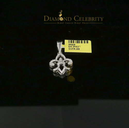 DiamondCelebritees White Sterling Silver with Fleur de Lis Shape Pendant 0.57ct Cubic Zirconia
