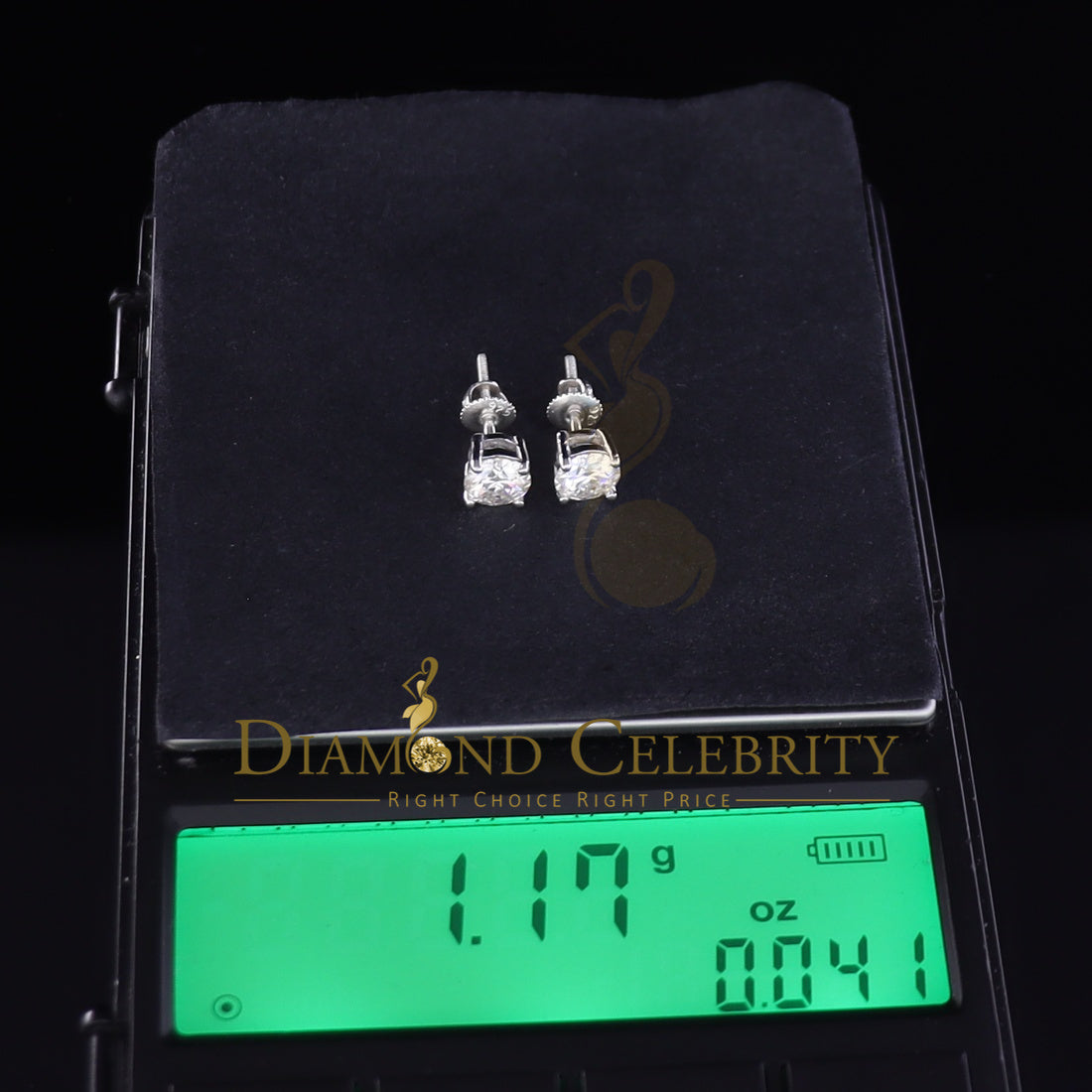 Diamondcelebritees Men's & Women Stud White 925 Silver 1.00ct VVS 'D' Moissanite Stud Stud Earrings