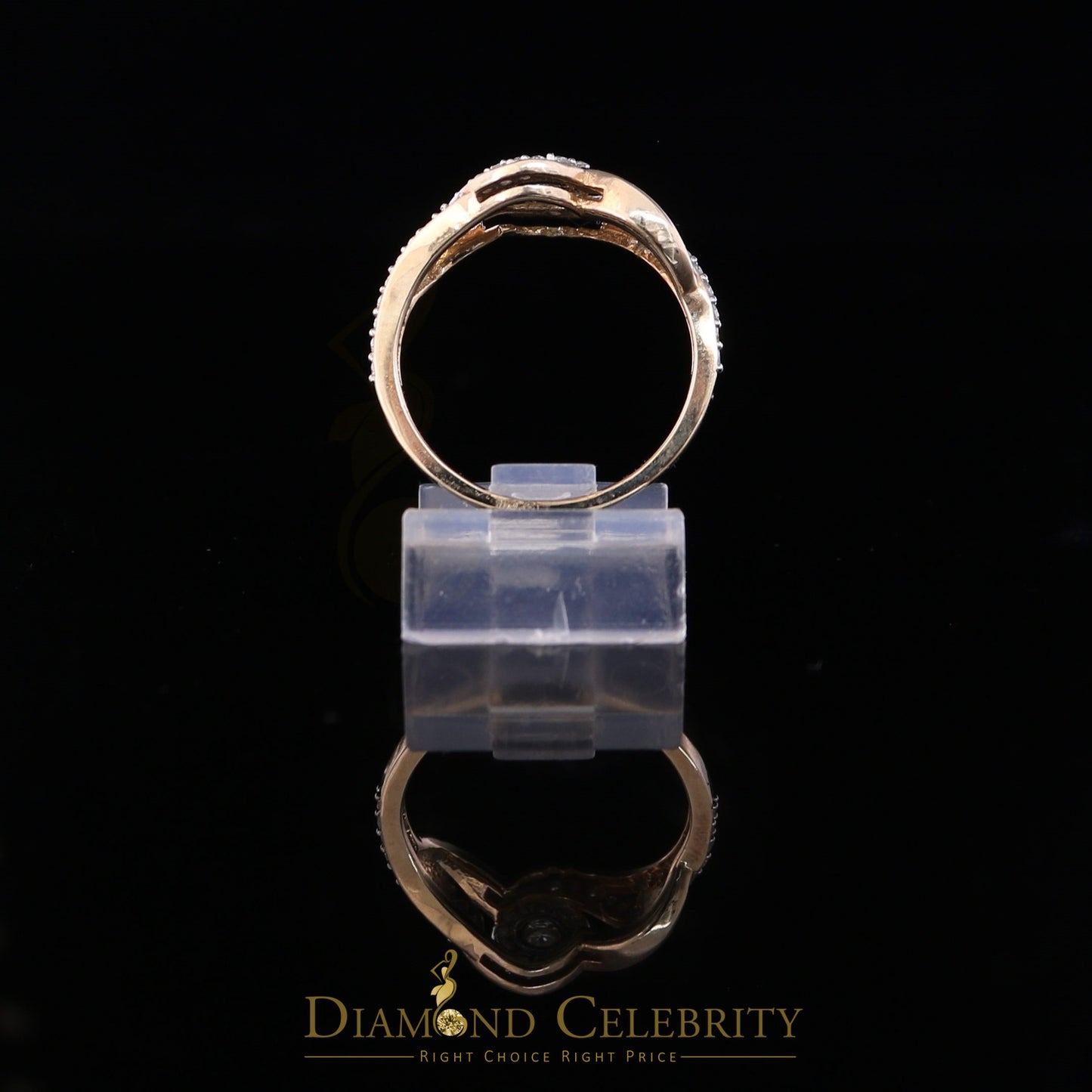 DiamondCelebritees Real 10kt Yellow Gold with 0.40 CT Real Diamond CLUSTER Womens Ring size 6.5