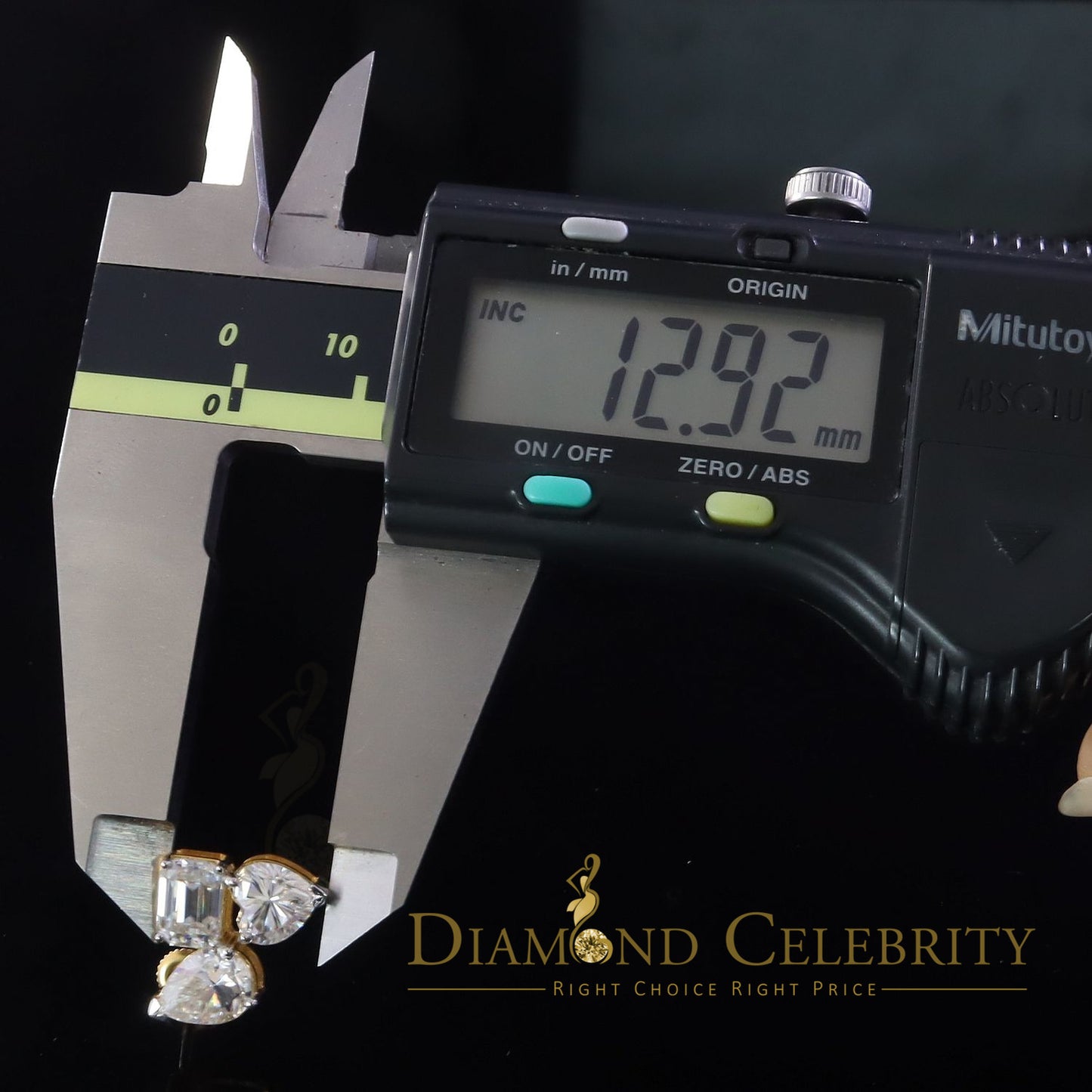 DiamondCelebritees Classy Stud Earring 7.00CT VVS 'D Moissanite Women's 925 SilverYellow Toi et Moi
