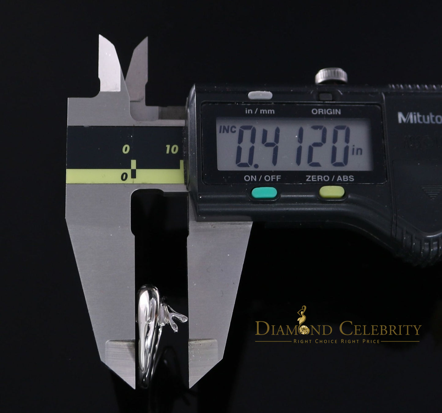 DiamondCelebritees Real 10 kt White Gold with 0.02 CT Genuine Diamond Cute Dolphin Ring Size 6.5
