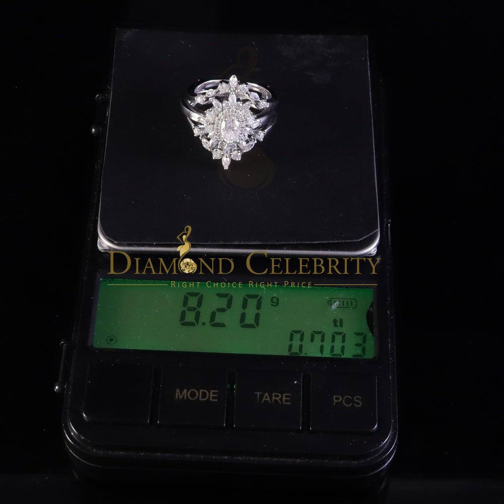 DiamondCelebritees Enhancer Guard Wrap Insert 2.0ct Moissanite 925 Silver White Engagement Ring SZ7