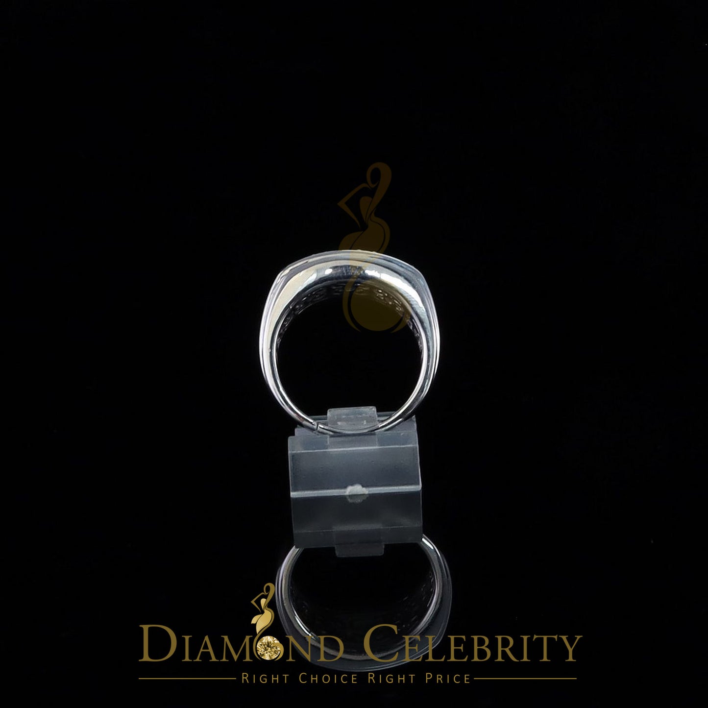 DiamondCelebritees Diamond Celebrity 925 White Sterling Silver 27 Cubic Zirconia Men's Ring Size 8