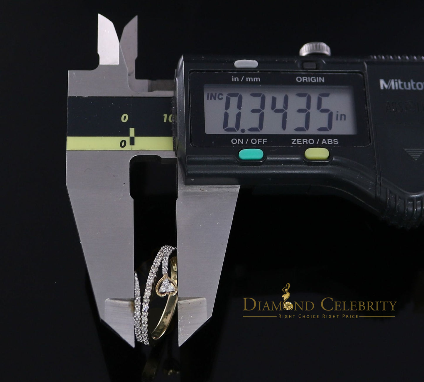 DiamondCelebritees Real 10kt Real Yellow Gold Real Diamond 0.12CT Heart Shape Womens Ring Size 7