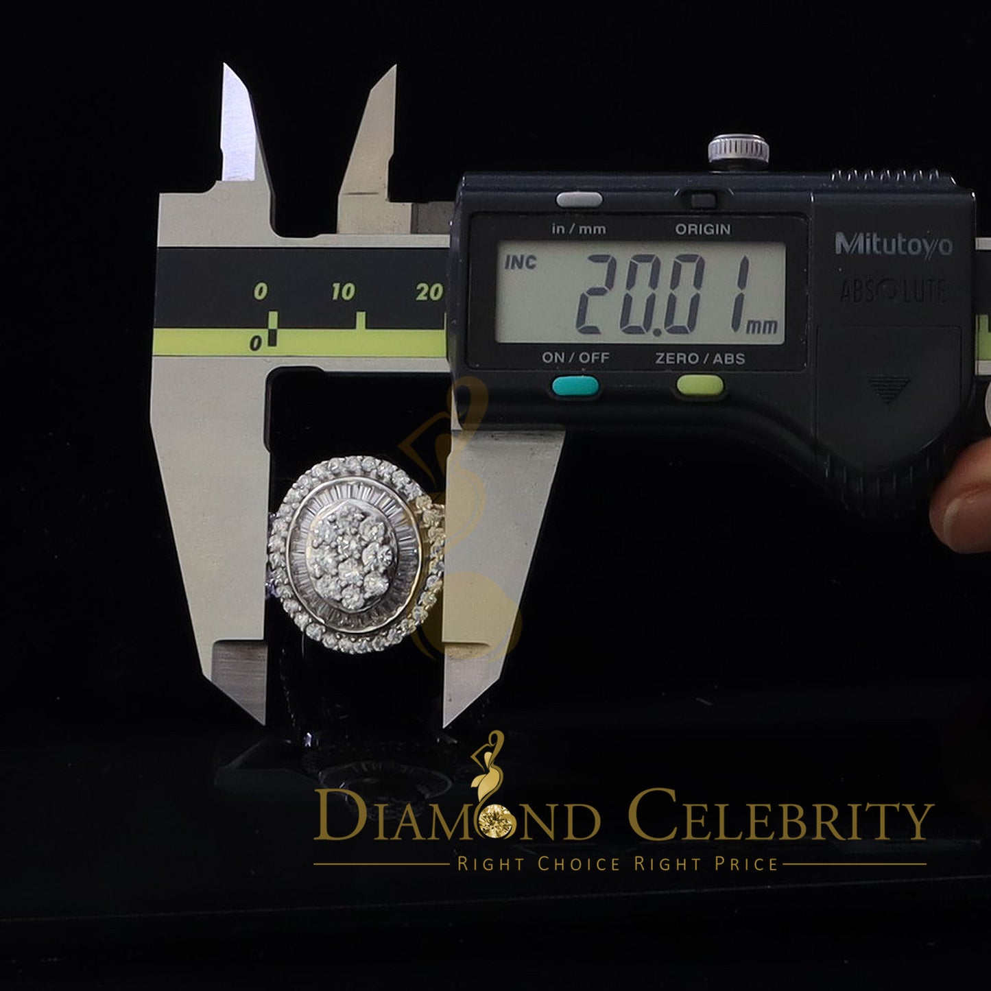 DiamondCelebritees White 925 Silver Rhodium Plated 6.48ct Cubic Zirconia Cocktail Womens Ring SZ 9