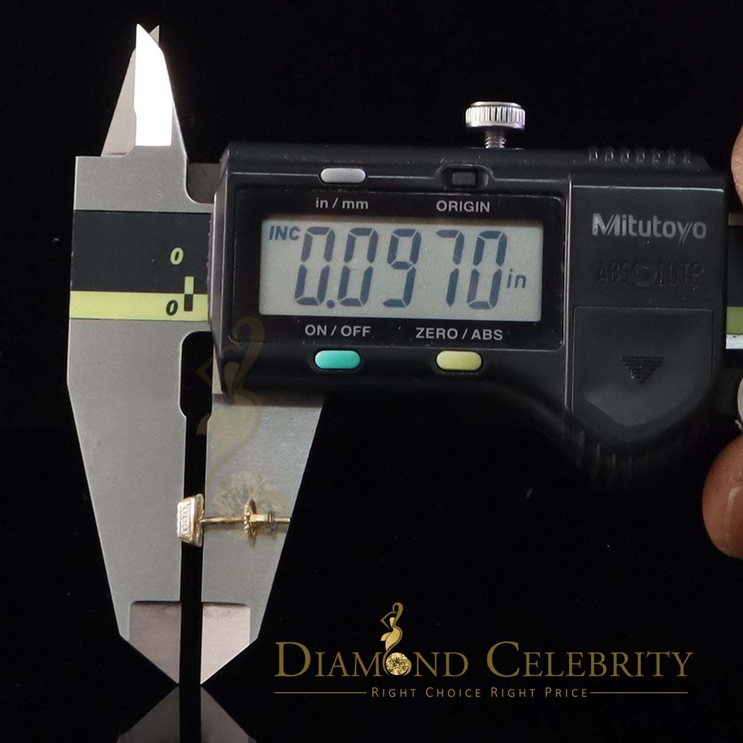 DiamondCelebritees 0.05ct Diamond Square Earrings For Women Yellow 925 Sterling Silver Stud For Men