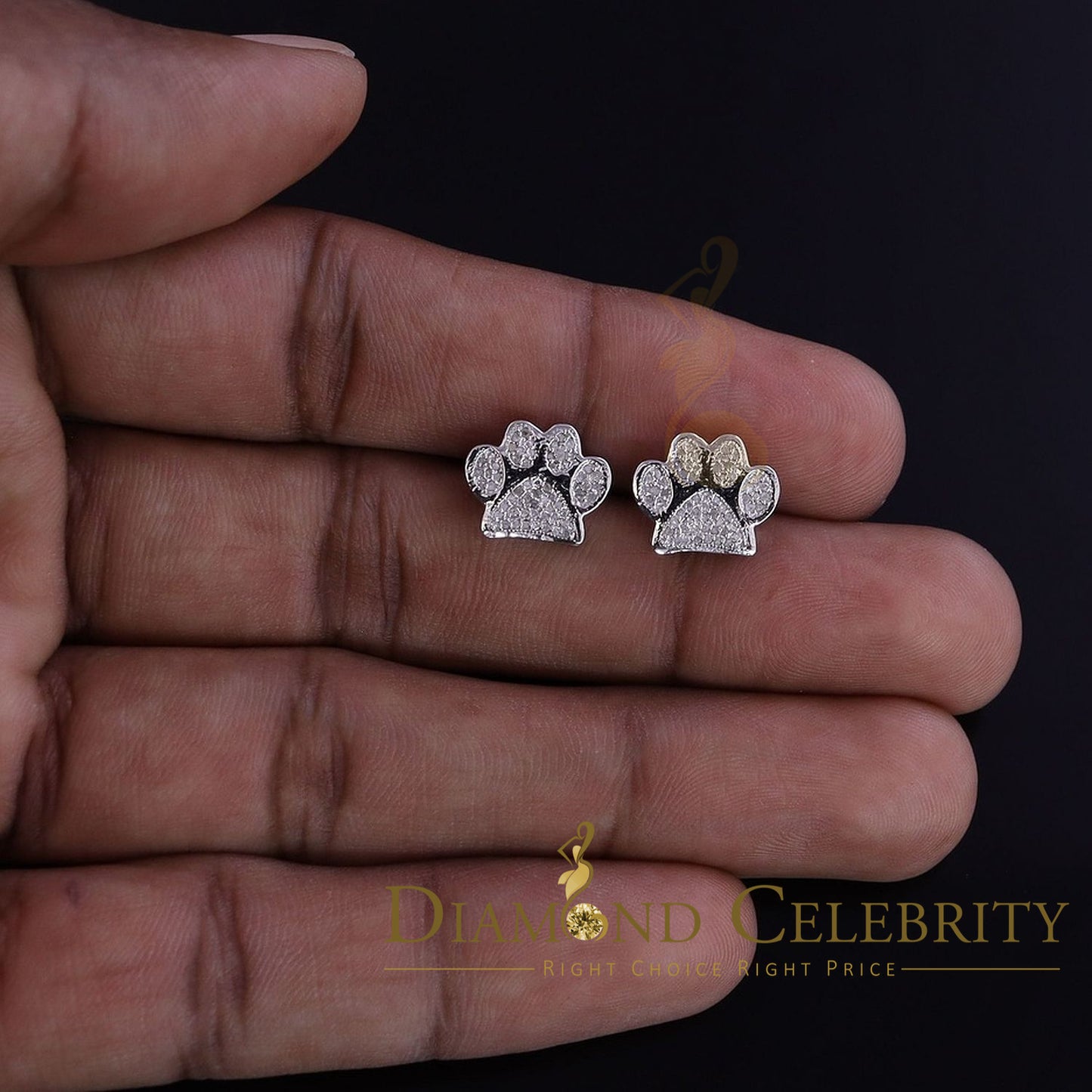 DiamondCelebritees 925 White 0.25ct Diamond Hip Hop Men's & Women's Stud Earring Sterling Silver