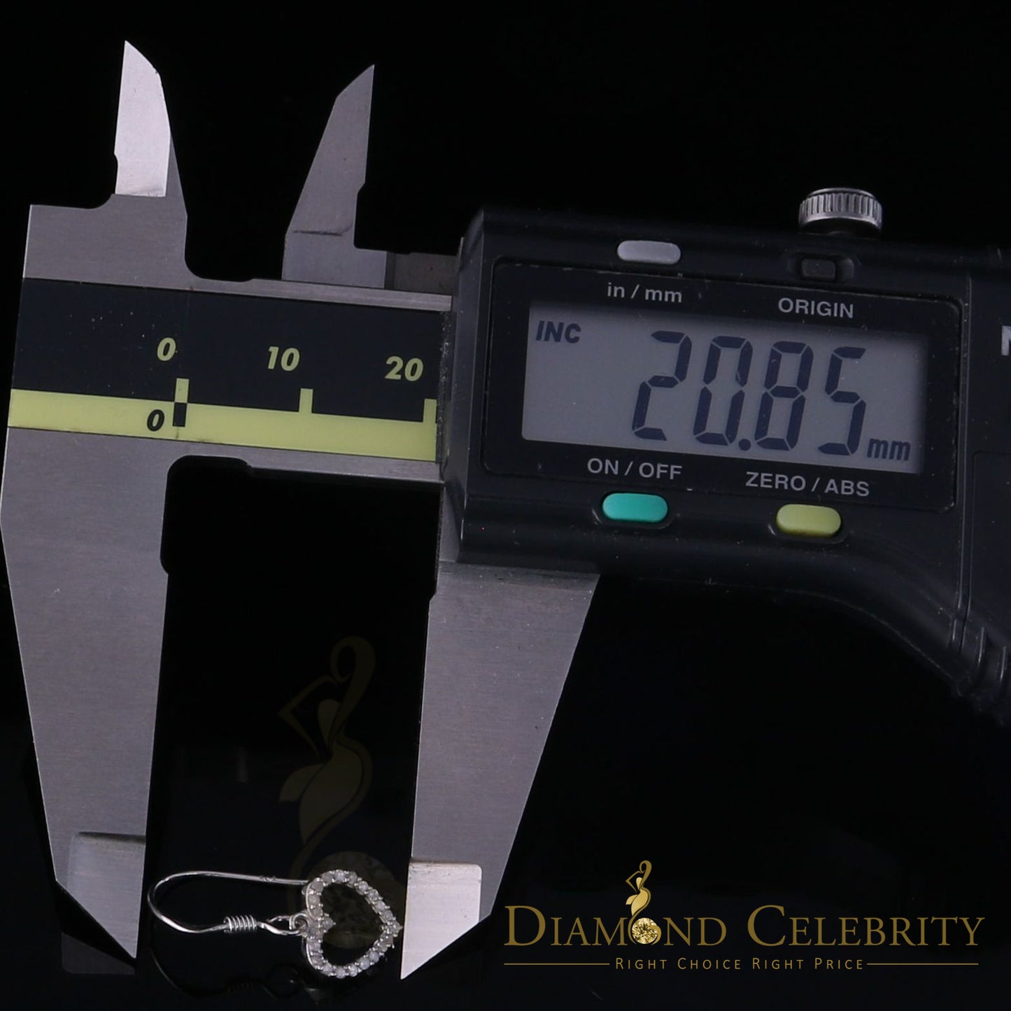 DiamondCelebritees 0.20ct Diamond 925 Sterling Silver White Dangling Stud Earring For Men / Women