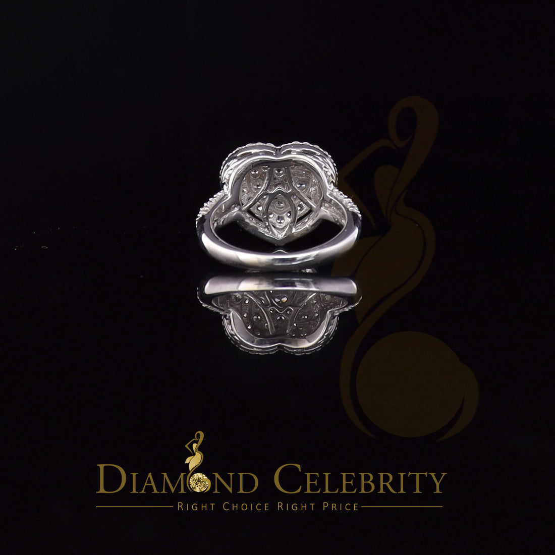 DiamondCelebritees 925 Sterling White Silver 2.89ct Cubic Zirconia Heart Engagement Women Ring SZ 8