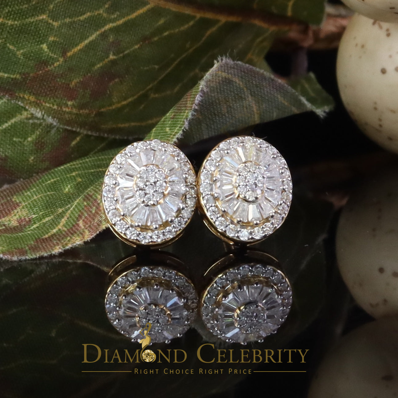 DiamondCelebritees 925 Yellow Silver 1.00ct VVS 'D' Moissanite Oval Stud Earring Men's/Womens