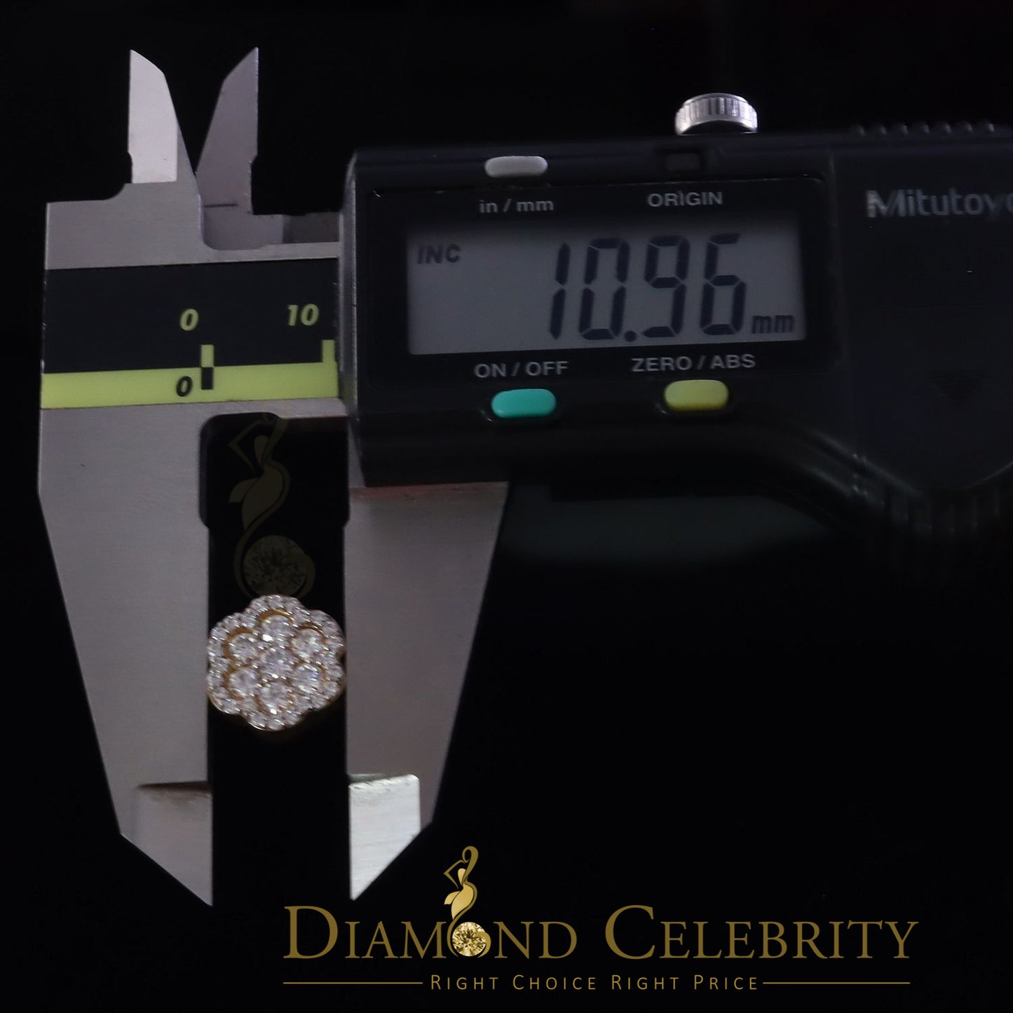 DiamondCelebritees Yellow Floral 1.50ct VVS 'D' Moissanite 925 Stud Earrings Men's/Women
