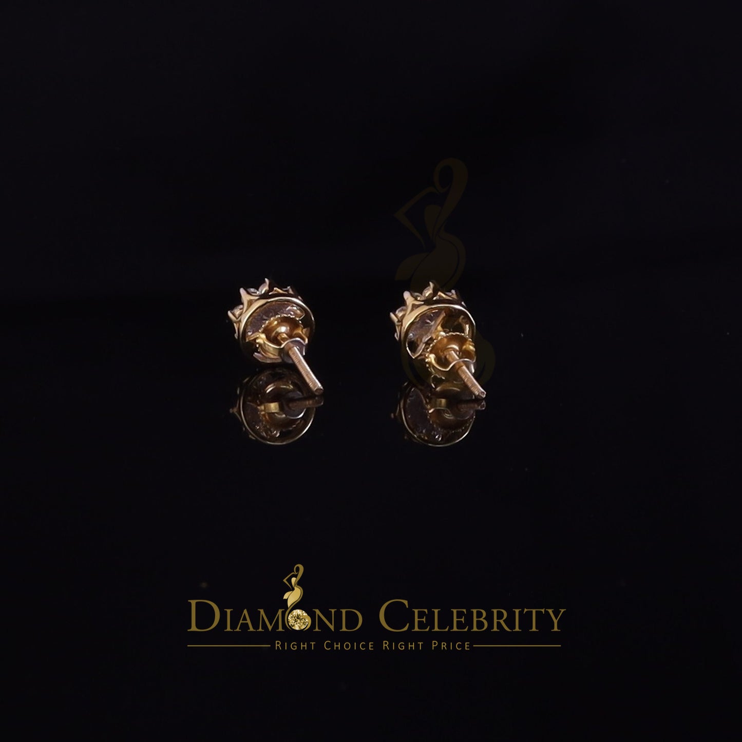 DiamondCelebritees 0.50ct Vvs 'D' Color Genuine Moissanite FLORAL Earrings 10k Real Yellow Gold