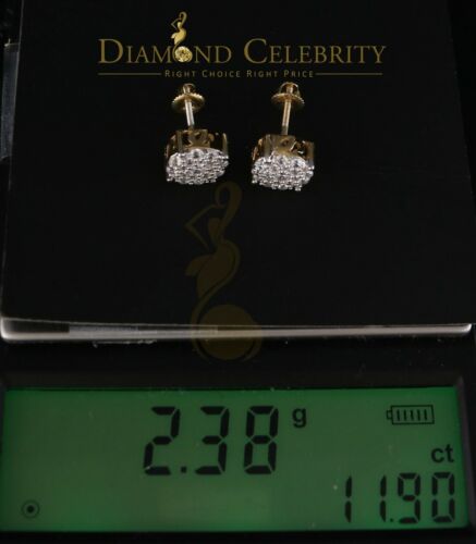 DiamondCelebritees 925 Sterling Yellow Silver 1.22ct Cubic Zirconia Round Women's Stud Earrings