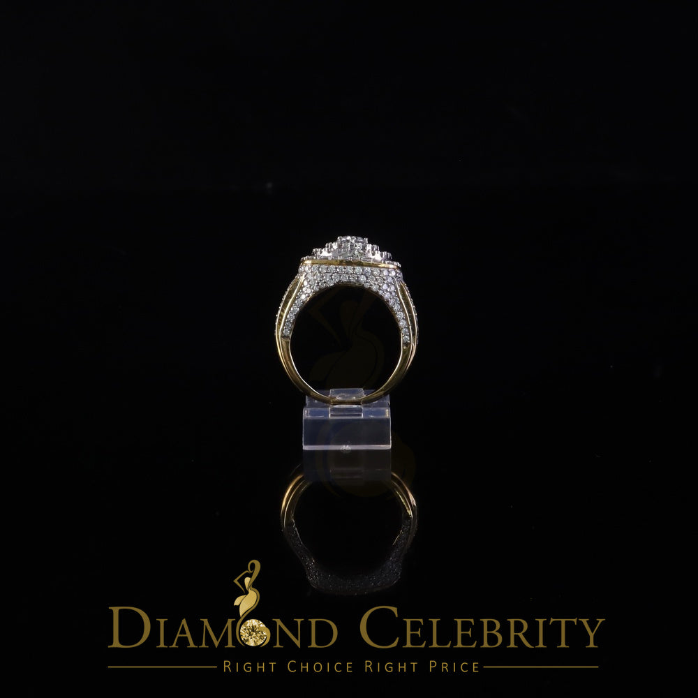 DiamondCelebritees Yellow Sterling Silver 6.50ct VVS 'D' Moissanite Round Men's Rings Size 10