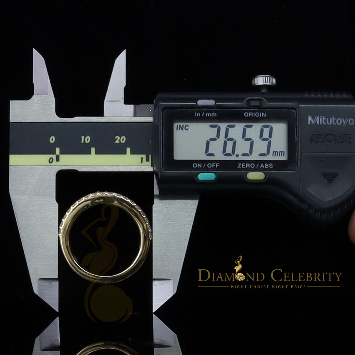 DiamondCelebritees Men's 1.50ct VVS D Silver Yellow Moissanite 2 Row Wedding Band 925 Ring Size 10