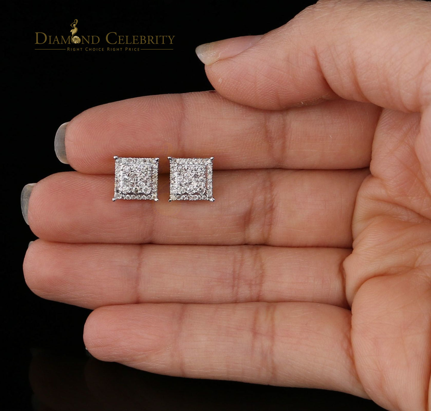 DiamondCelebritees10K Real Yellow Gold with 0.55CT Real Diamond Men's/Women's Stud Earrings
