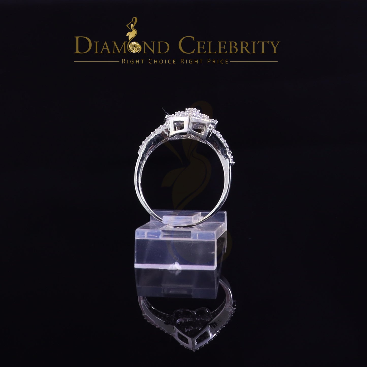 DiamondCelebritees 0.63ct Cubic Zirconia 925 Silver White Shiny Heart Engagement Womens Ring Size 7