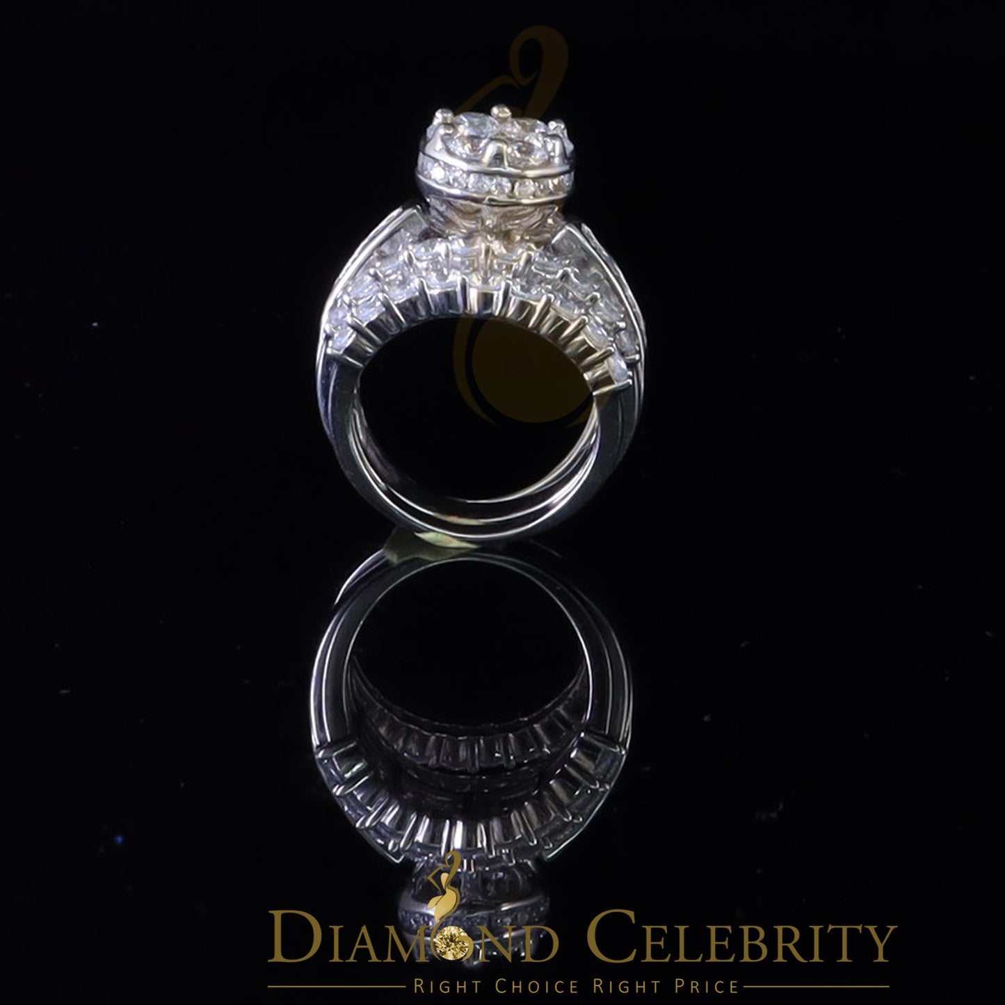 DiamondCelebritees 925 Sterling Womens 13.00ct White Cubic Zirconia Silver Trio Womens Ring Size 9