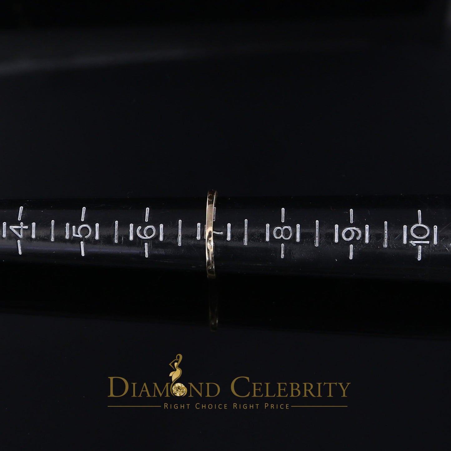 DiamondCelebritees Real 14 Kt Yellow Gold and 0.10CT Real Diamond Ring Band Round Shape Ring Size 7
