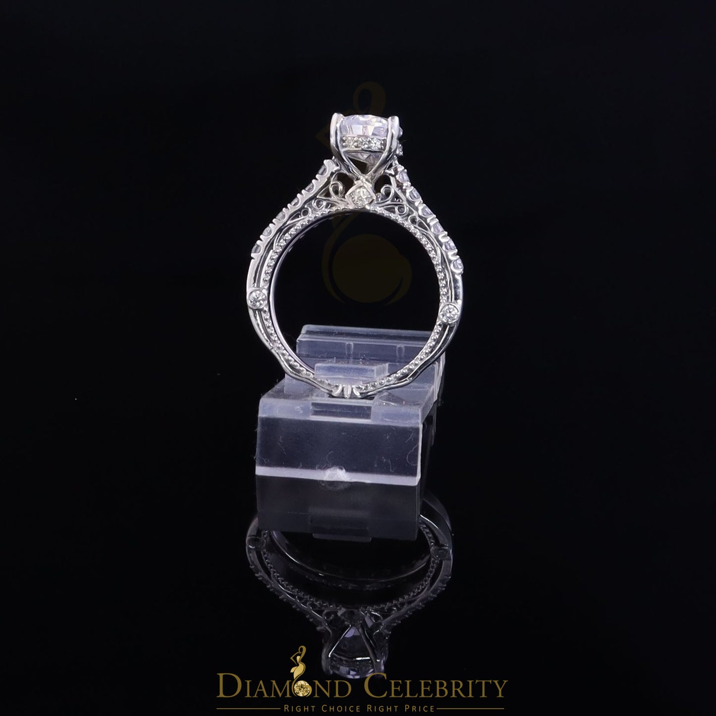 DiamondCelebritees 4.43ct White Cubic Zirconia 925 Sterling Silver Bridal Fashion Womens Ring SZ 7