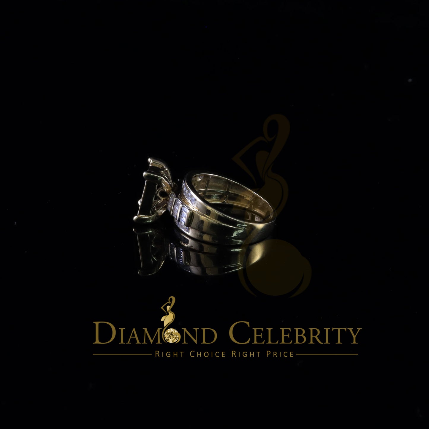 DiamondCelebritees Yellow Sterling Silver 3.00ct Cubic Zirconia Princes Engagement Ring Size 10