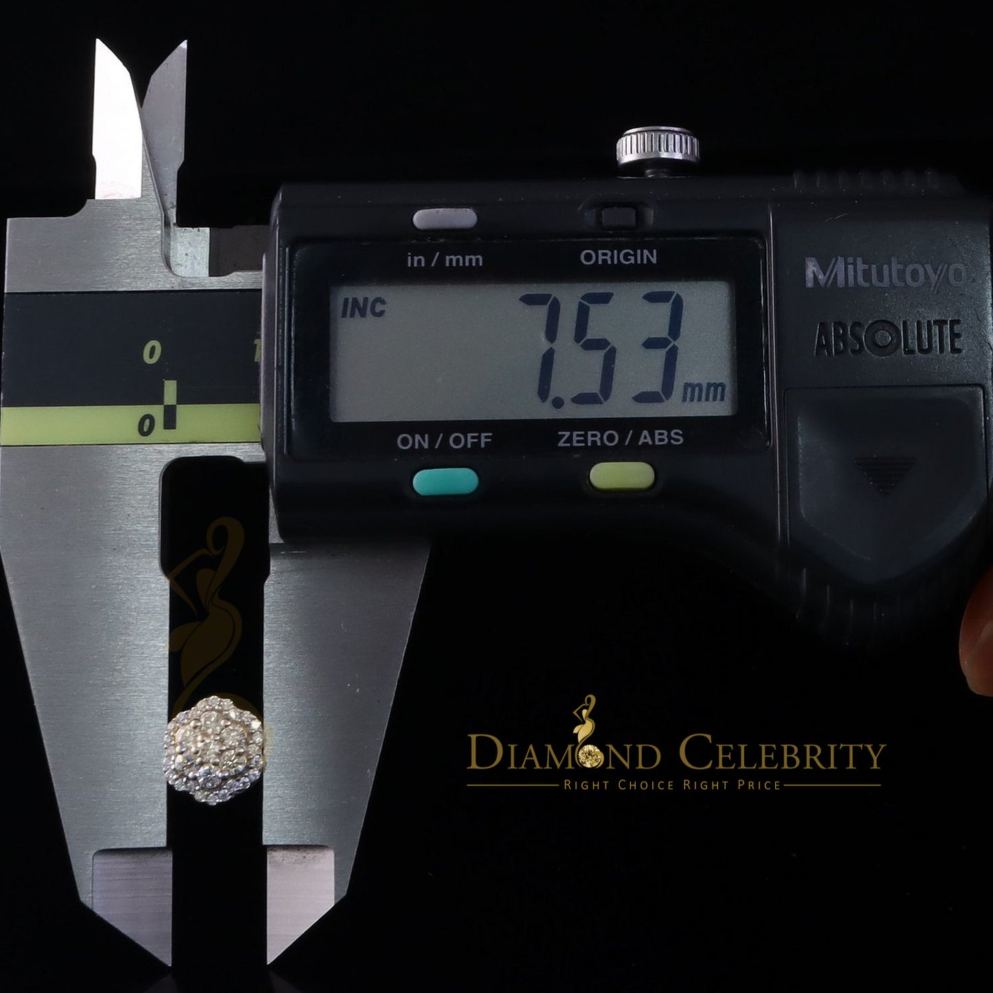 DiamondCelebritees 0.50ct VVS D Moissanite Floral Stud Earrings 925 Silver Yellow for men & Women